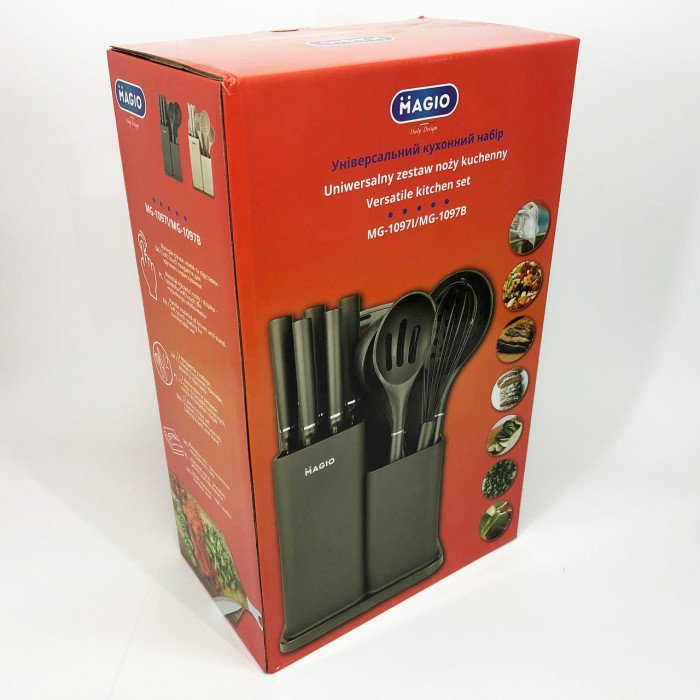 Набір силіконових кухонних речей Magio MG-1097I набір ножів лопаток 12 предметів