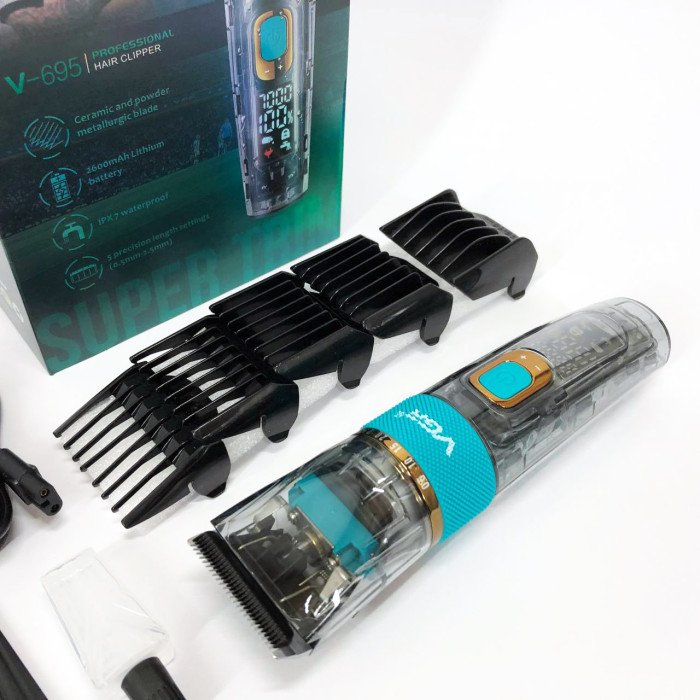 Машинка для стрижки волосся і бороди VGR V-695 з LED дисплеєм IPX7 вологозахист