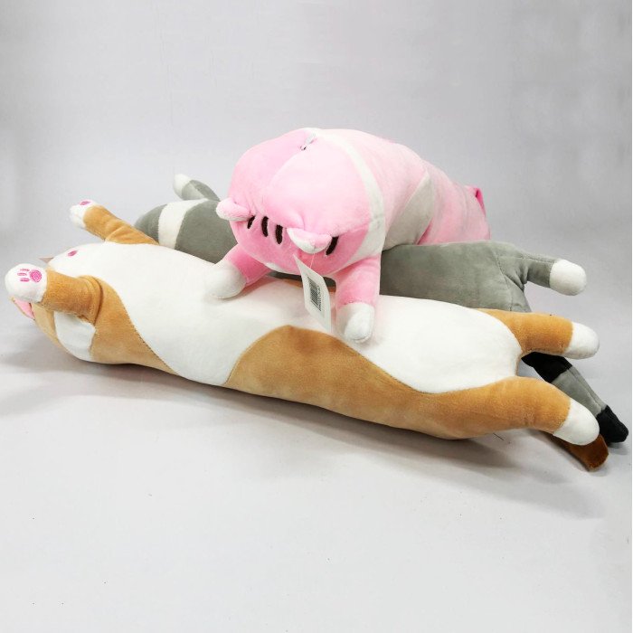 М'яка плюшева іграшка Довгий Кіт Батон котейка-подушка 50 см. Колір: коричневий