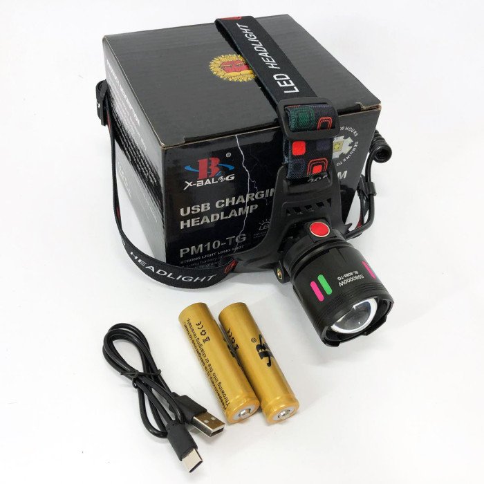 Ліхтар акумуляторний налобний SY-8086-PM10-TG, Портативний світлодіодний налобний ліхтар