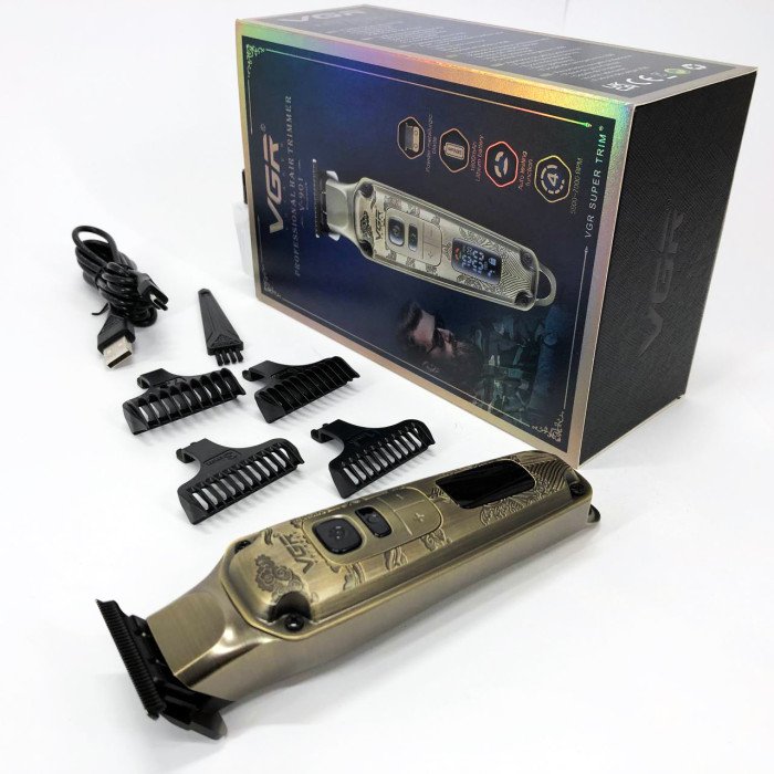 Професійна машинка для стрижки волосся триммер VGR V-901 з насадками, професійна електробритва