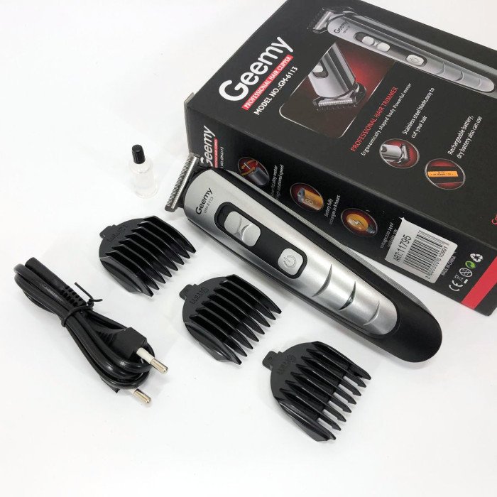 Машинка для стрижки волосся Gemei GM-6113 акумуляторна, Практична машинка для стрижки. Колір: чорний