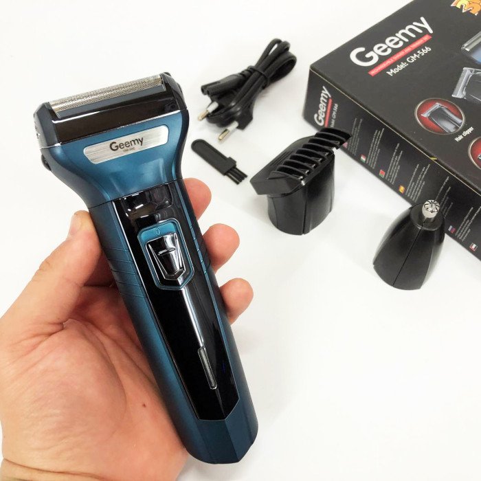 Тример для стрижки волосся носа вух брів Gemei GM-566 3в1 машинка для видалення волосся на обличчі