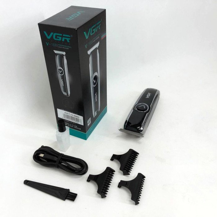 Машинка для стрижки VGR V-168 бездротова з комплектом насадок, Електробритва для голови