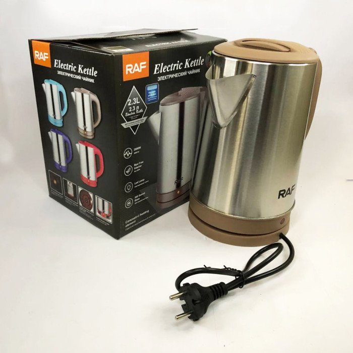 Електрочайник з нержавіючої сталі RAF R7883 2,3л. Колір: коричневий