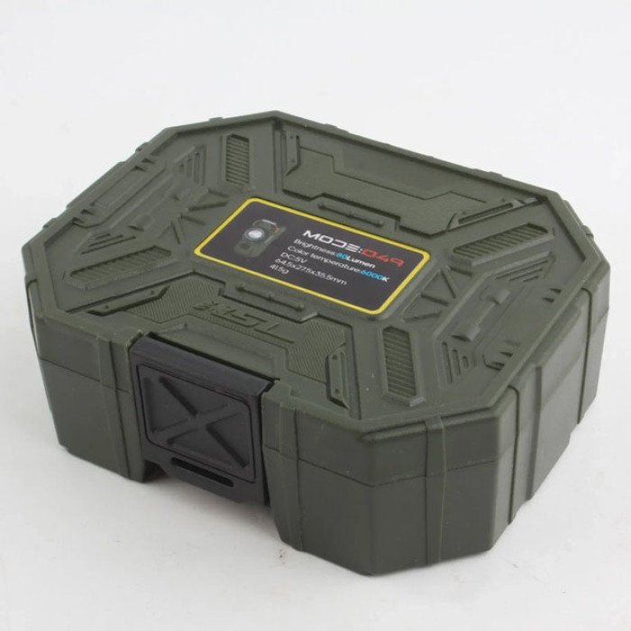 Багатофункціональний армійський ліхтар D50-SMD індикація заряду, запальничка. Колір: зелений