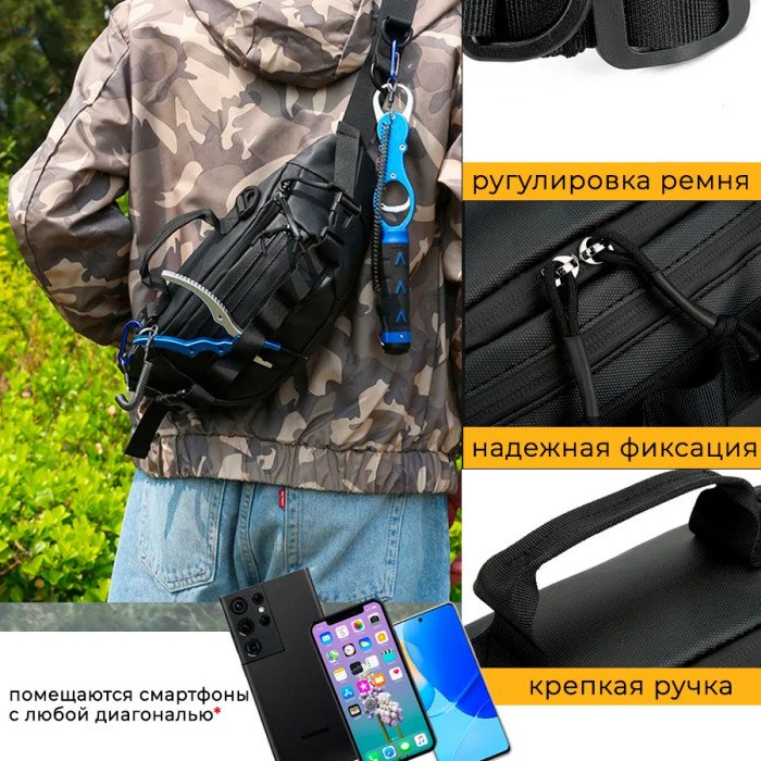 Тактична водонепроникна сумка через плече, чоловіча сумка для риболовлі та активного відпочинку