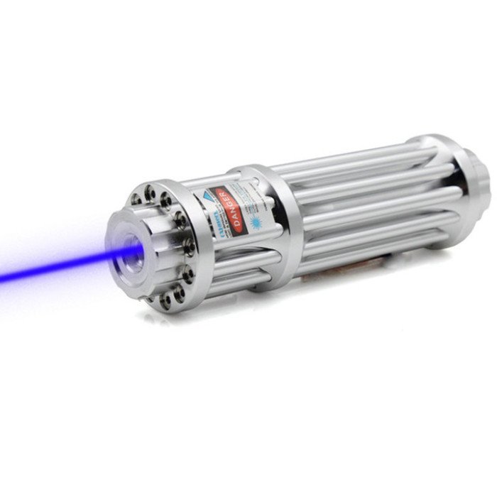 Потужна лазерна указка YX-B017, синій промінь, 5 насадок, акумулятор 2х16340, надпотужна лазерна указка
