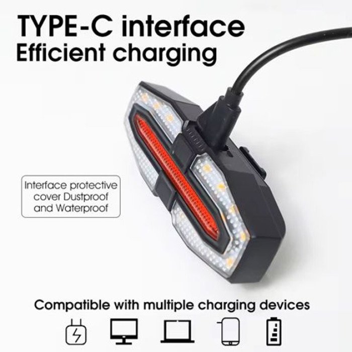 Задній габаритний велоліхтар з поворотами LY-5510, дистанційний пульт велосипедний ліхтар, що перезаряджається