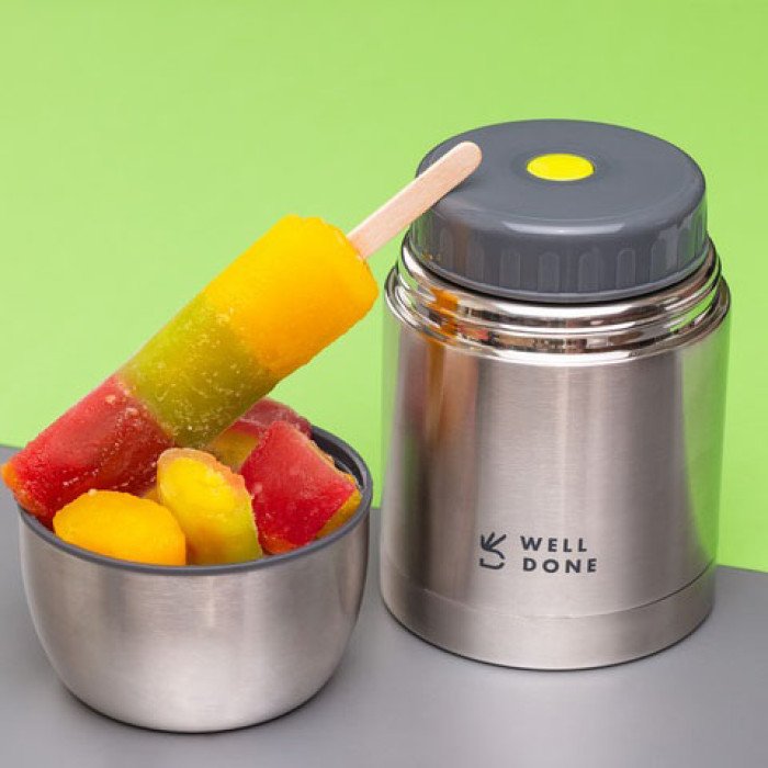 Вакуумний харчовий термос Well Done WD-7115S 0.5 л, Якісний термос для їжі з відсіками