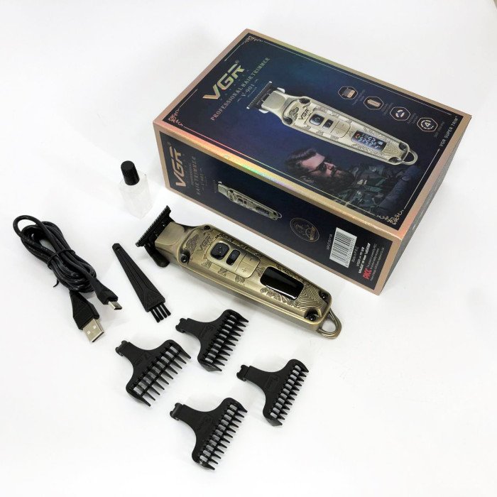 Професійна машинка для стрижки волосся триммер VGR V-901 з насадками, професійна електробритва