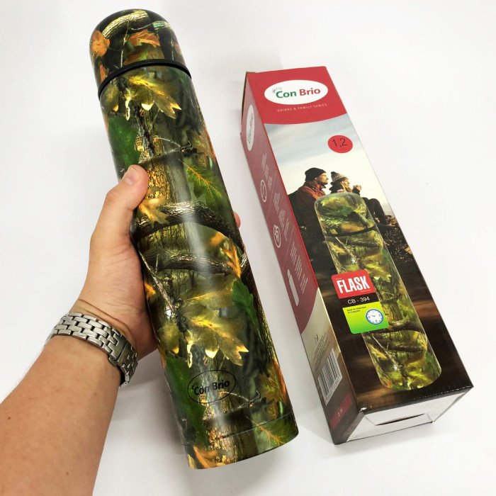 Термос CON BRIO CB-394 1200мл 1,2л маскувальний, Якісний термос для дому, Термос для напоїв