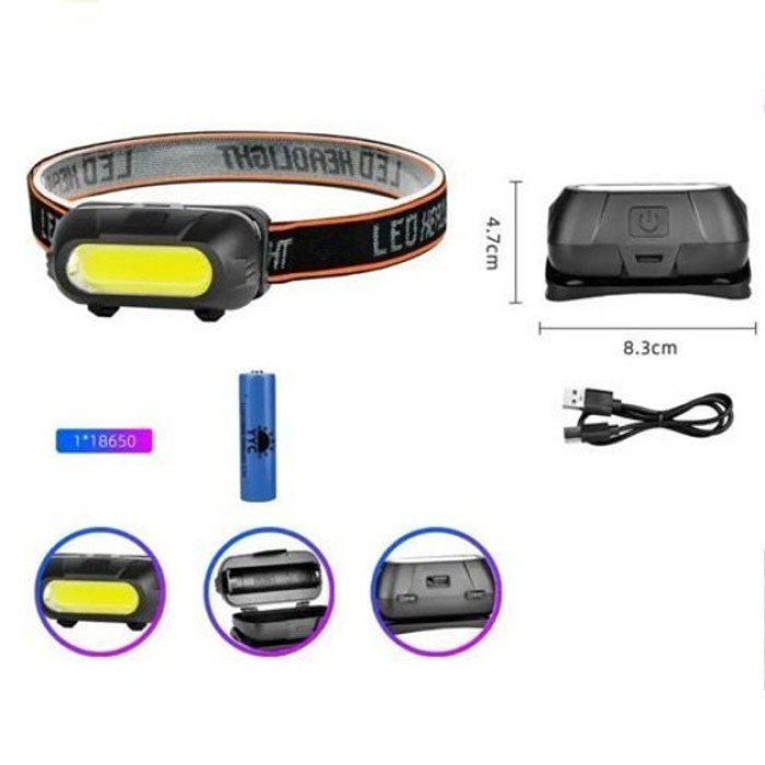 Ліхтар акумуляторний налобний KX-213-COB, Налобний тактичний ліхтар, Налобний ліхтар для автомеханіка