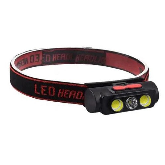Ліхтар налобний PLD-2119B-XPE+2COB(white+red), Ліхтар на голову для риболовлі, Водонепроникний ліхтарик