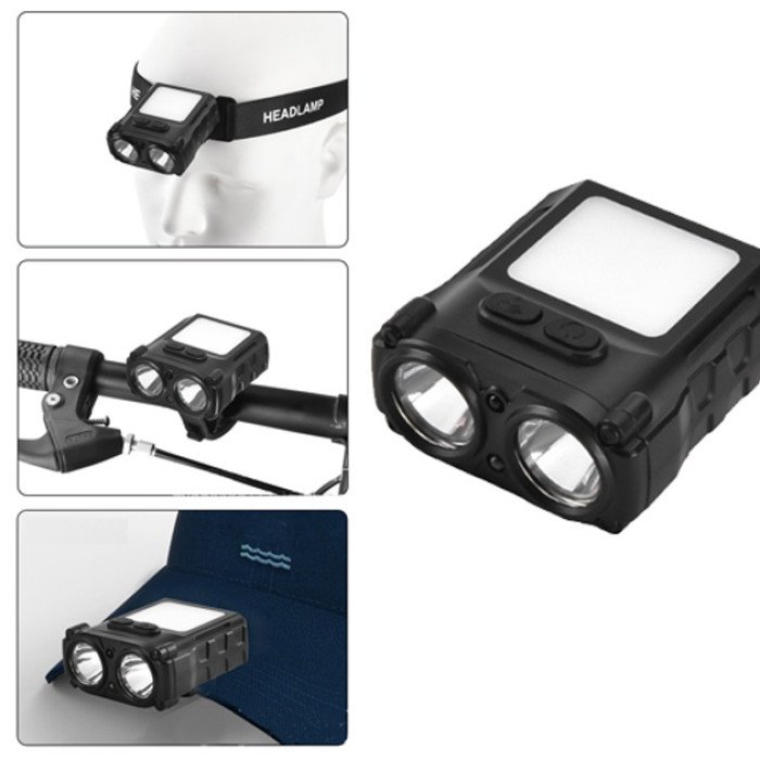 Ліхтар налобний SH-T808-2XPE-20SMD-white/red з датчиком руху, потужний налобний ліхтар для риболовлі