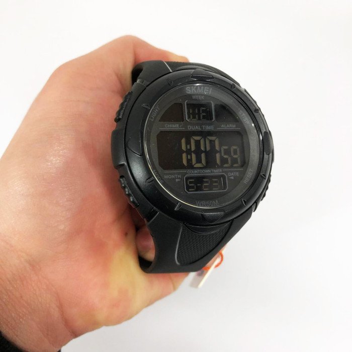 Годинник наручний чоловічий SKMEI 1656BK BLACK, водостійкий тактичний годинник. Колір: чорний