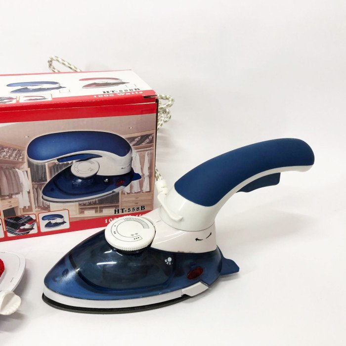Відпарювач Mini Steam Iron HT-558B, Праска електрична парова, Парова праска для одягу. Колір: синій