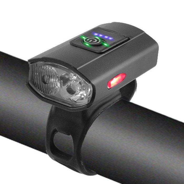 Велоліхтар 2285-2XPE Ultra Light Aluminium вбудований акумулятор, індикація заряду, Waterproof