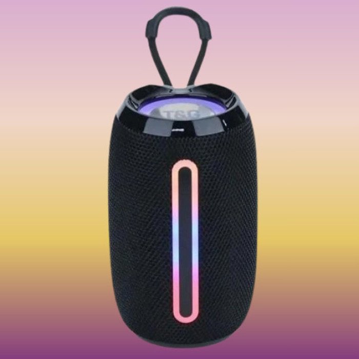 Портативна Bluetooth-колонка TG653 USB з ремінцем, акумуляторна колонка для музики. Колір: чорний