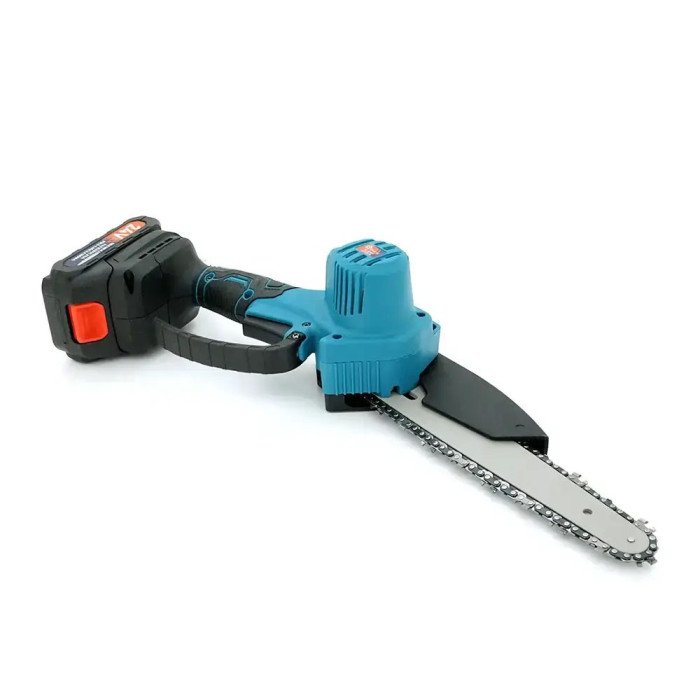 Акумуляторна ланцюгова міні пила KRAFFTEC 8 дюймів (20 см), з побутовою для дома, що перезаряджається батареєю.