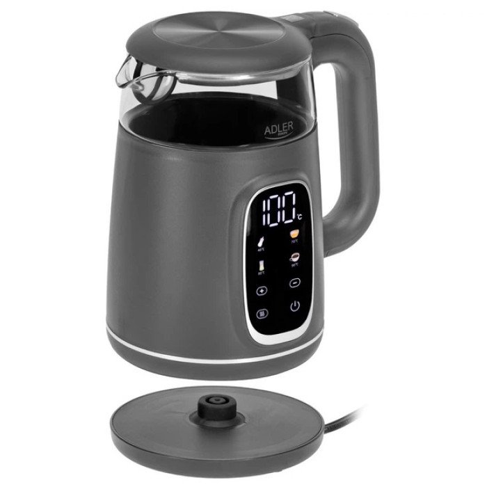 Чайник Adler AD 1305 із регулюванням температури 1.7Л 2200Вт Gray