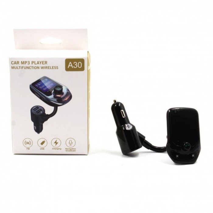 Автомобільний FM трансмітер модулятор A30 Bluetooth, Фм трансмітер від прикурювача