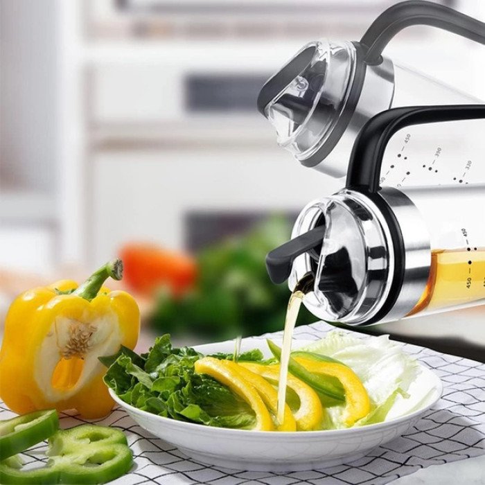 Диспенсер для олії оцту соусу скляна пляшка з автоматичним відкриттям