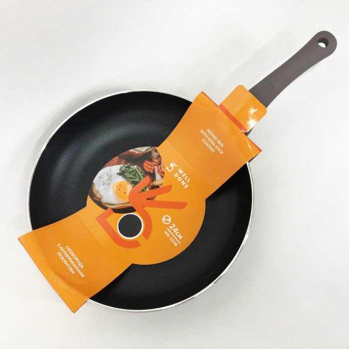 Сковорода алюмінієва 24 см WELL DONE WD-1014B індукція, сковорода з індукційним дном, якісна