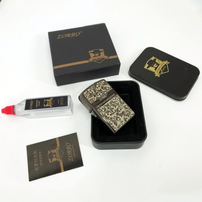 Запальничка бензинова Zorro HL-299, запальничка на день народження, запальничка у подарунковому футлярі