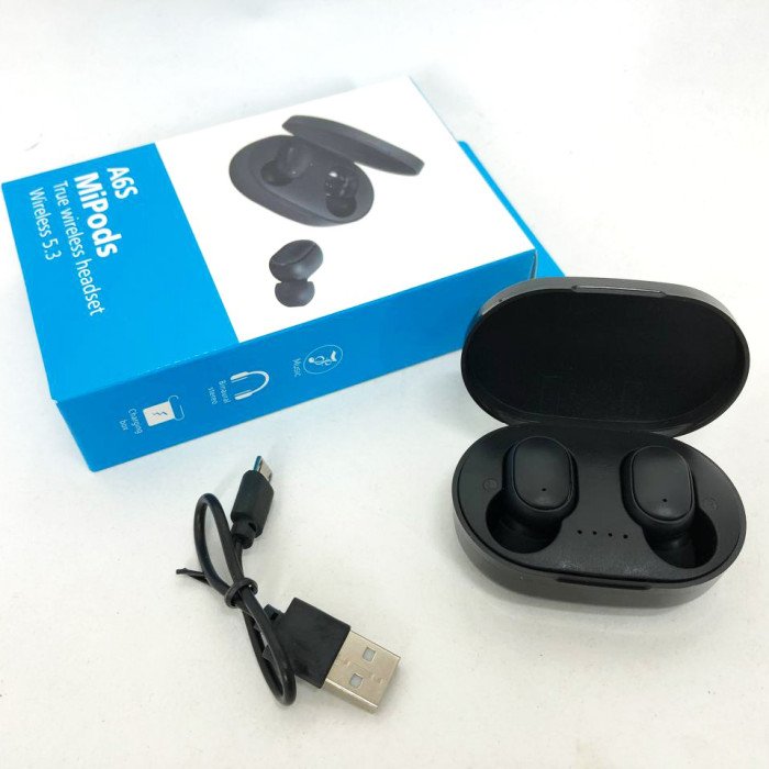 Навушники бездротові блютуз TWS MiPods A6S True, бездротові навушники для смартфона. Колір чорний