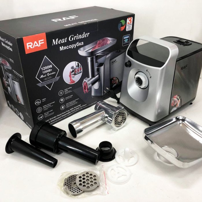 Електрична м'ясорубка RAF R.3396 з функцією реверс 2500W, електром'ясорубка для дому