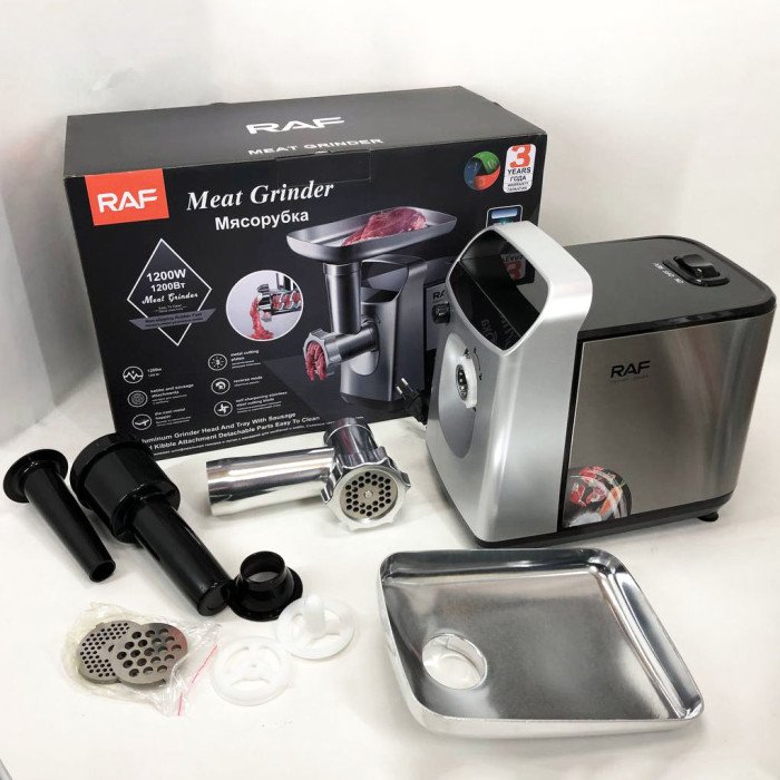 Електрична м'ясорубка RAF R.3396 з функцією реверс 2500W, електром'ясорубка для дому