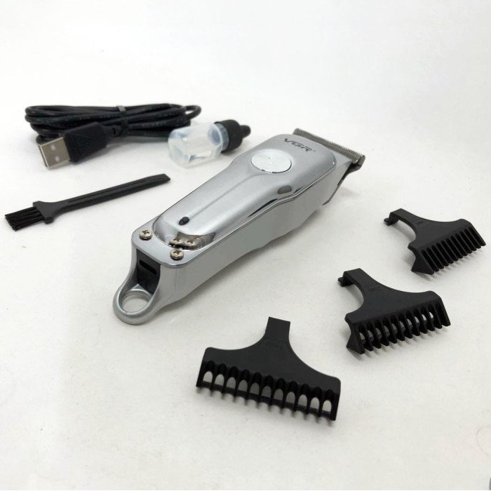 Машинка для стрижки волосся акумуляторна VGR V-071 тример для бороди та вусів, окантувальна машинка