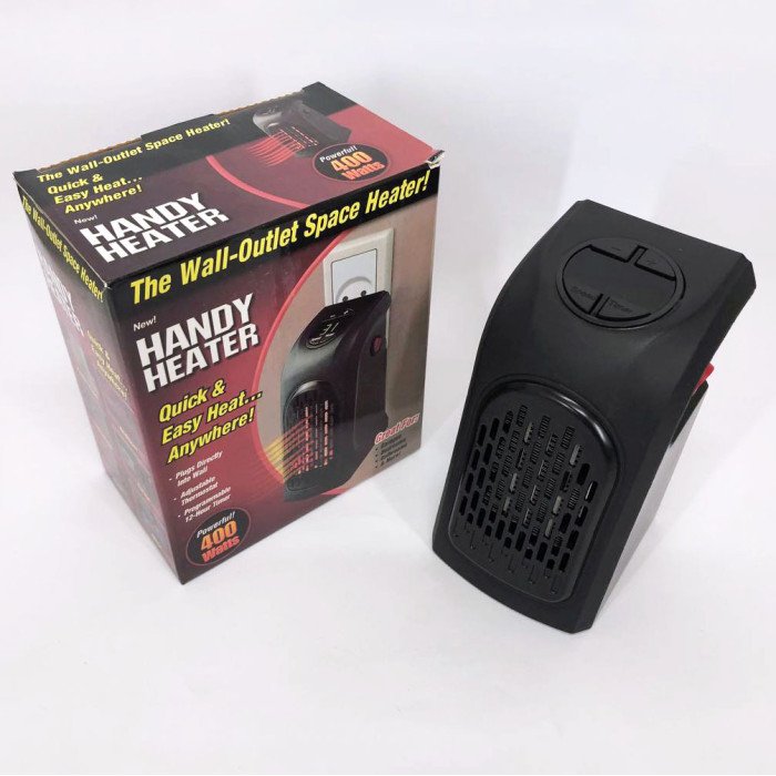 Портативний обігрівач Rovus Handy Heater Black 400 Вт, обігрівач дуйчик, побутовий тепловентилятор