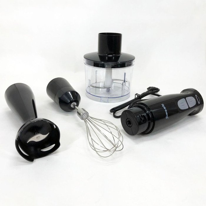 Блендер 3в1 Rainberg RB-2243 500W занурювальний блендер подрібнювач, блендер для дитячого пюре. Колір: чорний