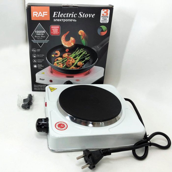 Електрична одноконфоркова дискова настільна плита RAF 8010A 1000 Вт, електрична комфорка
