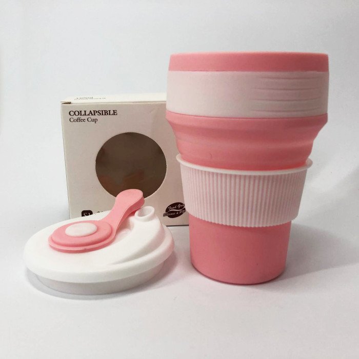 Кружка туристична (складна/силіконова), кружка похідна силіконова складана. Колір: рожевий