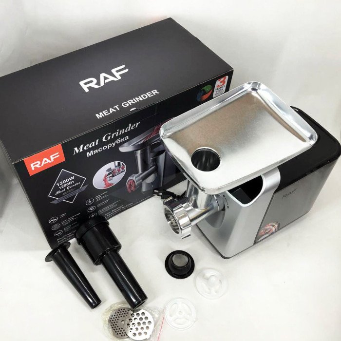 Електрична м'ясорубка RAF R.3396 з функцією реверс 2500W, електром'ясорубка для дому
