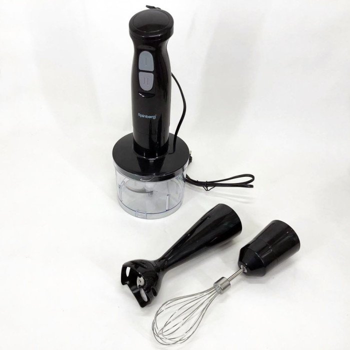 Блендер 3в1 Rainberg RB-2243 500W занурювальний блендер подрібнювач, блендер для дитячого пюре. Колір: чорний