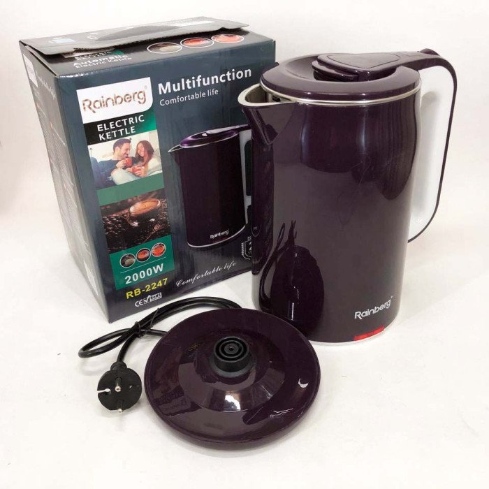 Чайник електричний Rainberg RB-2247 2000Вт 2л. Колір: баклажан