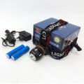 Ліхтар налобний світлодіодний водонепроникний з 2 акумуляторами Bailong BL-T06B-P90, головний ліхтарик