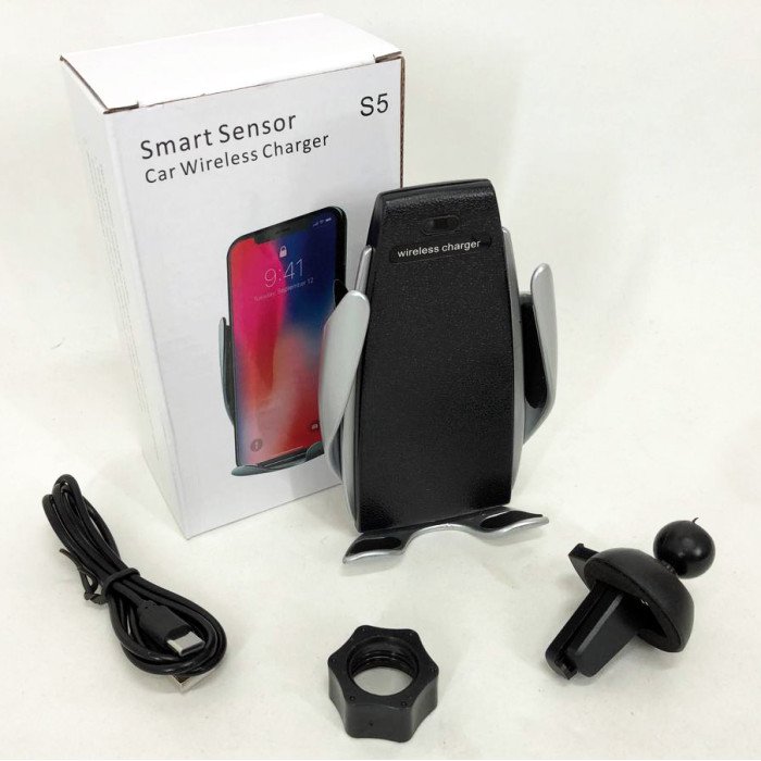 Автомобільний тримач із бездротовою зарядкою Smart Sensor S5