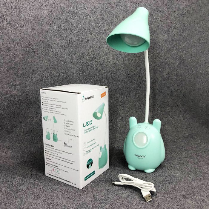 Настільна лампа TaigeXin LED TGX 792, Настільна лампа на гнучкій ніжці, сенсорна лампа. Колір: зелений