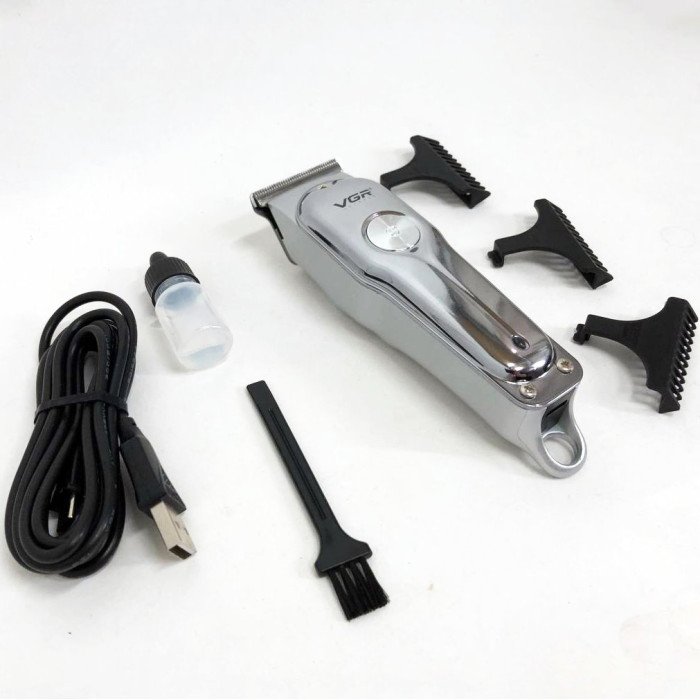 Машинка для стрижки волосся акумуляторна VGR V-071 тример для бороди та вусів, окантувальна машинка