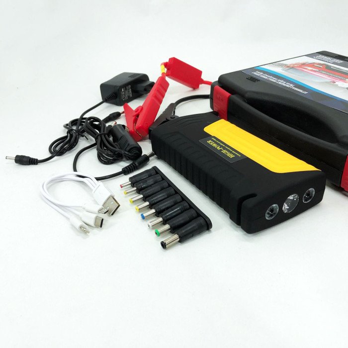 Пускозарядний пристрій на 50800 mAh для автомобільного акумулятора з індикацією заряду в кейсі