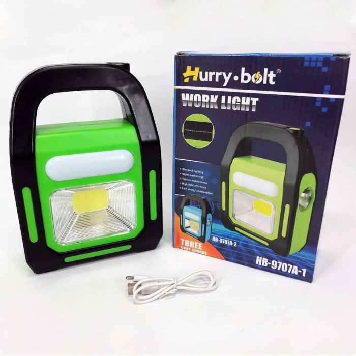 Ліхтар світлодіодний акумуляторний на сонячній батареї HB-9707 B-2 ZB-40. Колір: зелений