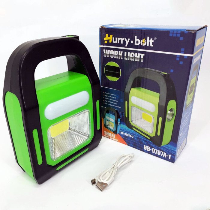 Ліхтар світлодіодний акумуляторний на сонячній батареї HB-9707 B-2 ZB-40. Колір: зелений