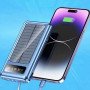 Портативний зарядний пристрій на 20000mAh, Power Bank на сонячній батареї, для планшета. Колір: синій