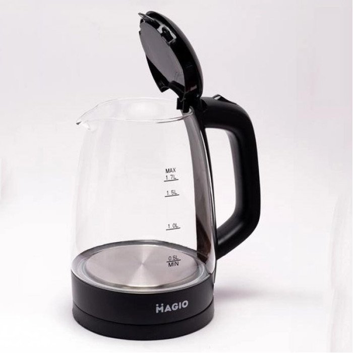 Електрочайник Magio MG-505, прозорий чайник з підсвічуванням, стильний електричний чайник
