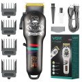Машинка для стрижки волосся та бороди професійна VGR V-699 B з насадками та LED дисплеєм. Колір: чорний